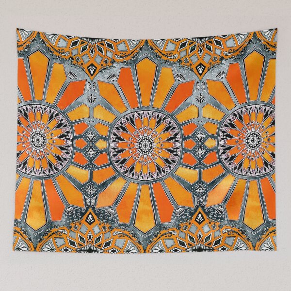 Item preview, Celebrating the 70's - tangerine orange watercolor on grey designed and sold by micklyn.