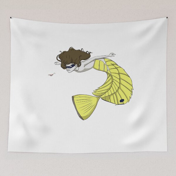 Item preview, Threadfin Butterflyfish mermaid designed and sold by Blenderbeetle.