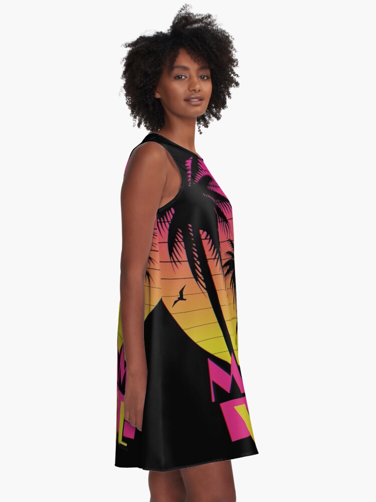 Alternate view of Miami vice - 80s Retro effect A-Line Dress