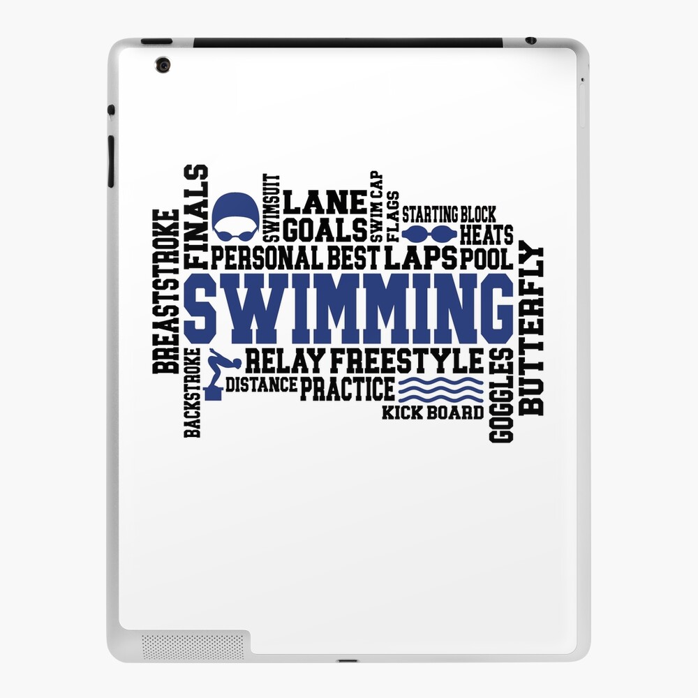 Swimming Gift Word Cloud for Swimmer Athletes iPad Case & Skin for Sale by  Watersolution