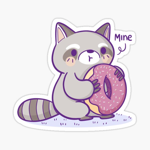 Raccoon With a Donut Sticker