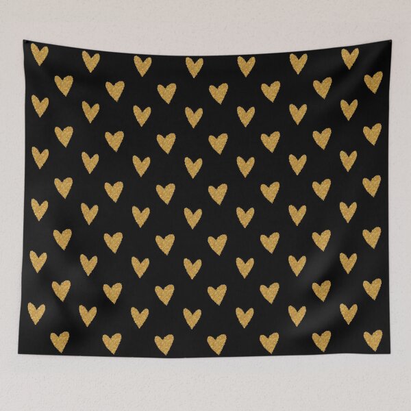 Item preview, Golden hearts pattern designed and sold by mrhighsky.