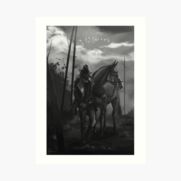 Vaquero del viejo oeste. Lámina artística