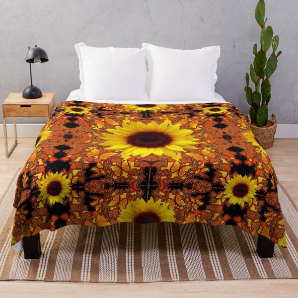 Item preview, SUNFLOWERS & BUTTERFLIES  CUMIN COLOR  ABSTRACT ART designed and sold by sharlesart.