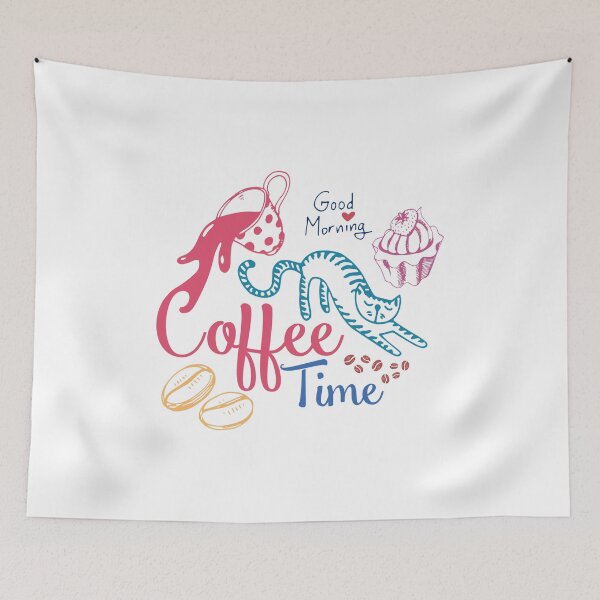 Item preview, Coffee time Cat Colorful designed and sold by BoreeDome.