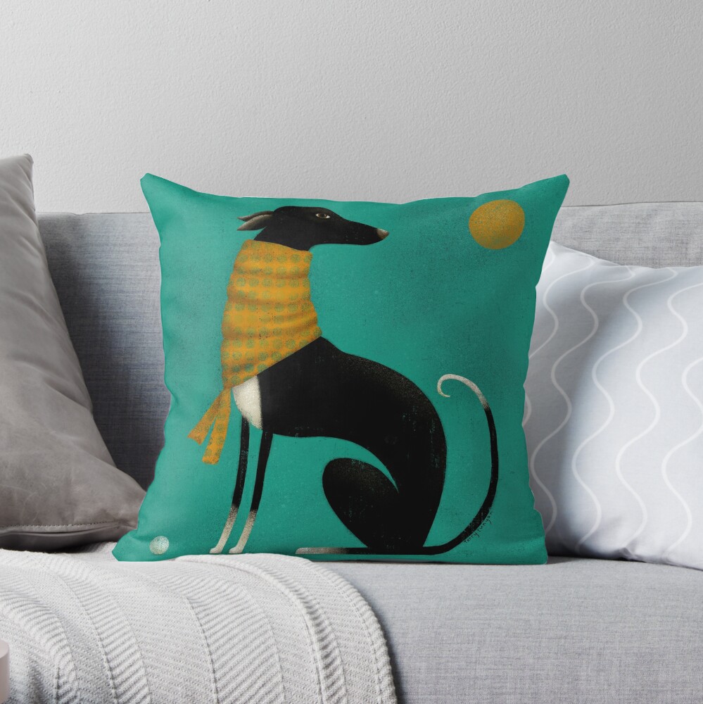 greyhound throw pillows