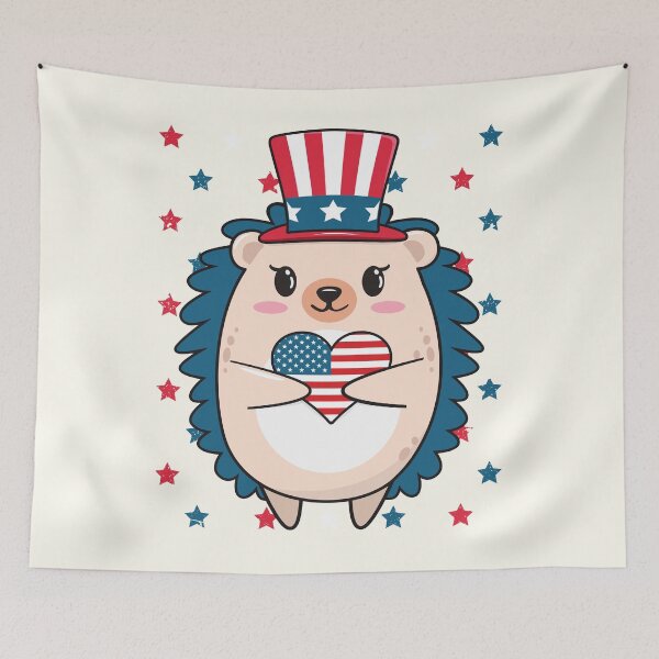 Artikelvorschau, Hedgehog Patriotic 4th of July entworfen und verkauft von rafaeltto.