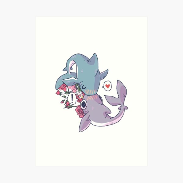 Sharky Smooches Art Print