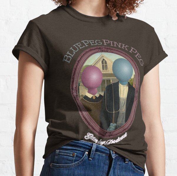 Blue Peg Pink Peg American Gothic Classic T-Shirt