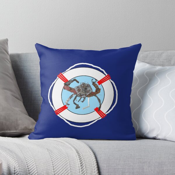 Nautical Crab Throw Pillow