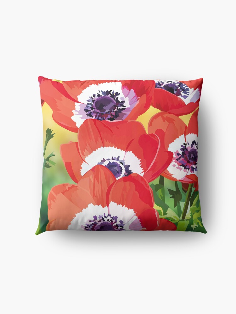 Alternate view of Red poppies Floor Pillow
