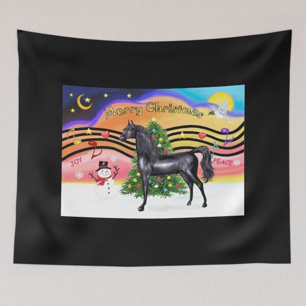 Item preview, Christmas Music with a Black Arabian Horse designed and sold by JeanBFitzgerald.