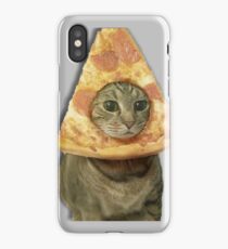 Cat with Pizza Head iPhone Case/Skin
