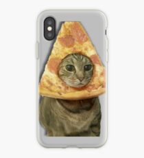 Cat with Pizza Head iPhone Case