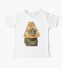 Cat with Pizza Head Baby T-Shirt
