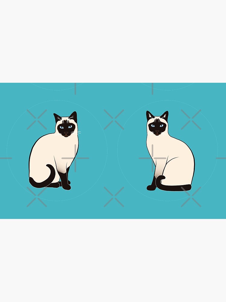 Siamese Cats in blue circles stickers by nadyanadya