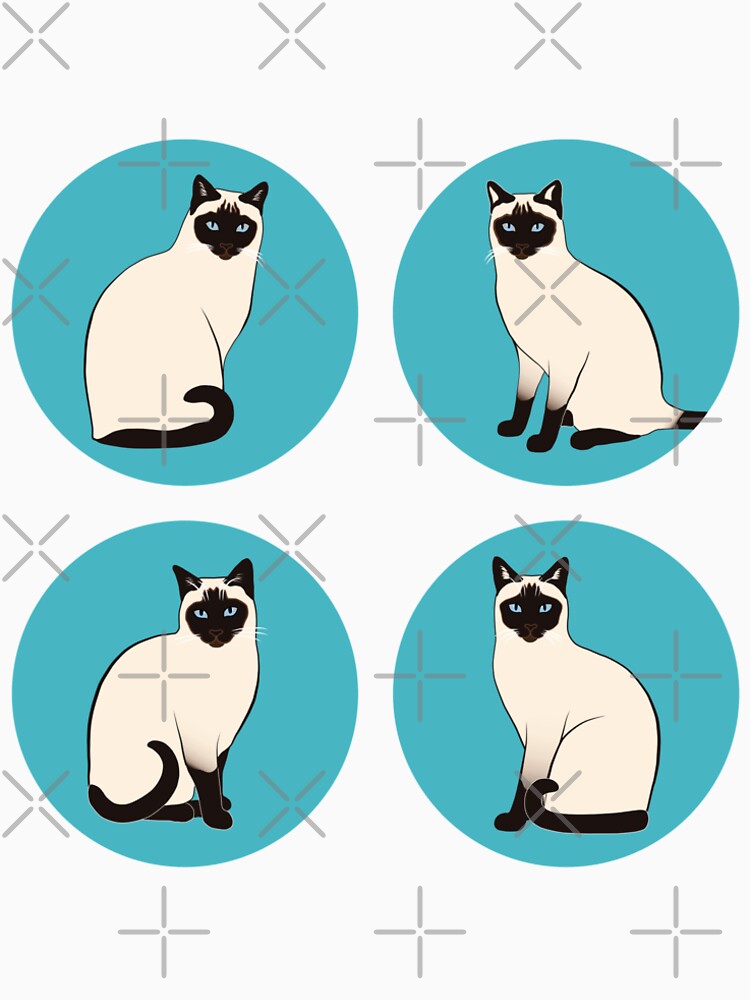 Siamese Cats in blue circles by nadyanadya