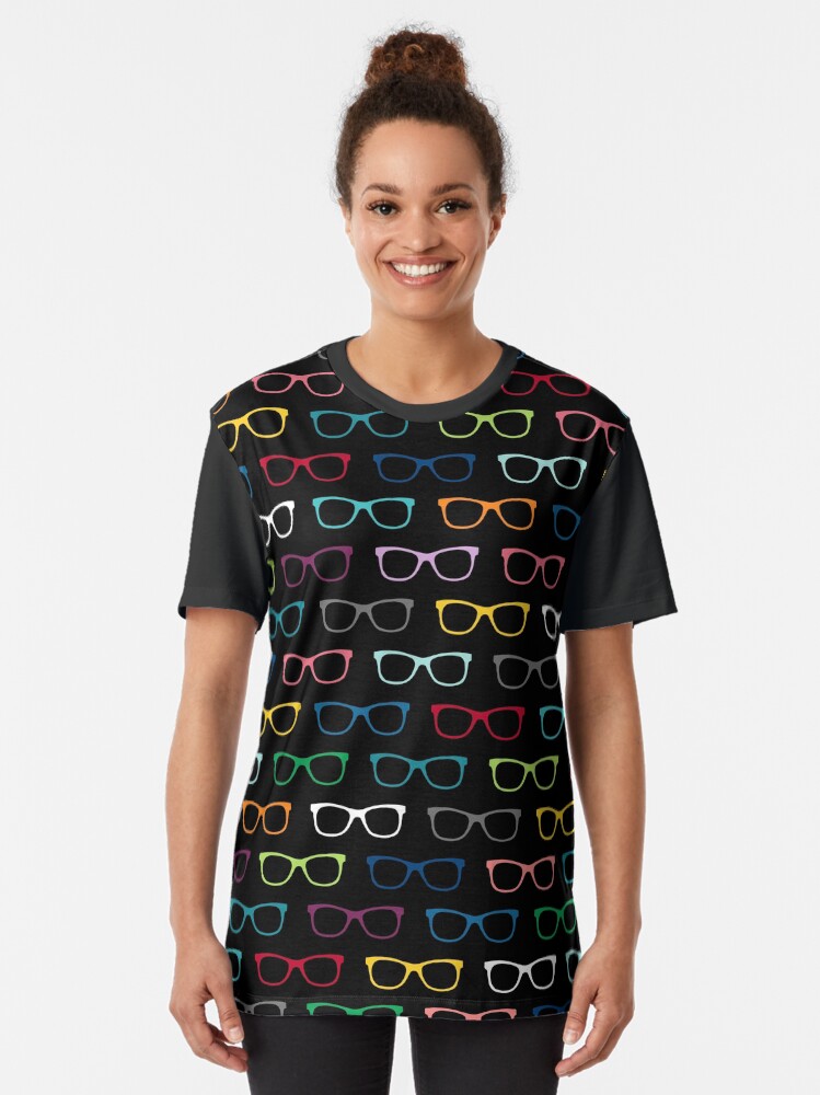 "Colorful Hipster Eyeglasses Pattern" Tshirt for Sale by whimseydesigns Redbubble geeky