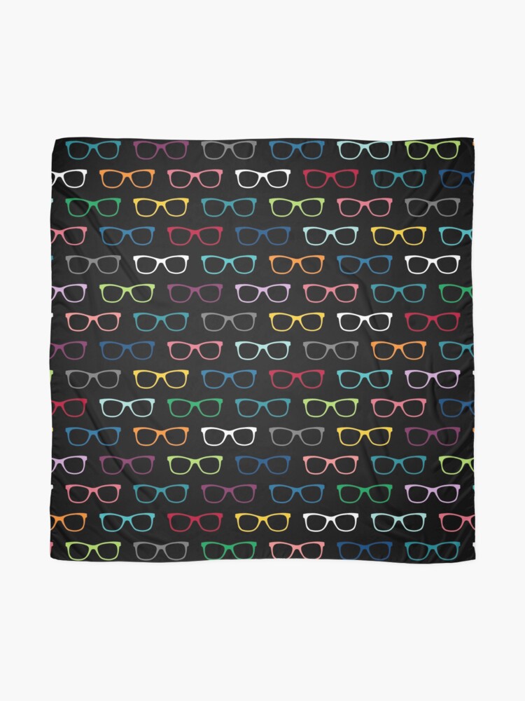 Alternate view of Colorful Hipster Eyeglasses Pattern Scarf