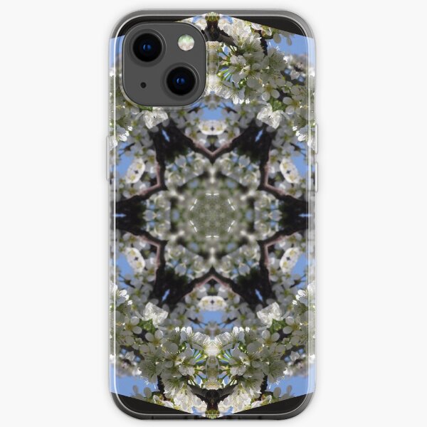 Cherry Blossom Kaleidescope Square iPhone Soft Case