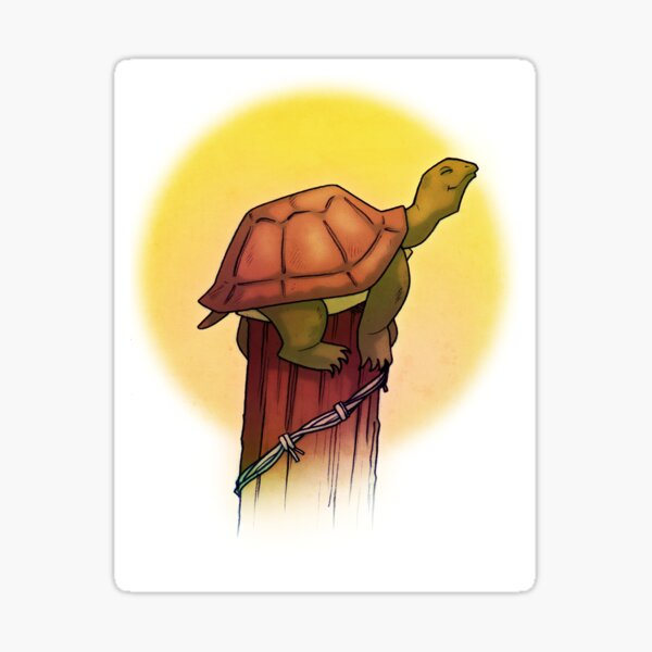 Item preview, Turtle on a Fence Post designed and sold by wellkeptsecret.