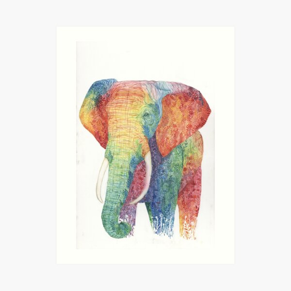 Watercolor Digital Download Printable Wall Art 125 All Big Things Start Small Elephant Aquarell Painting