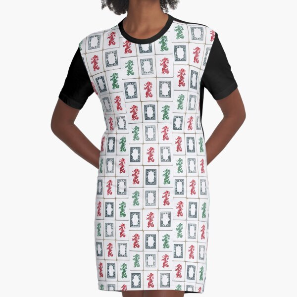 Traditional Dragons of Mah Jongg Graphic T-Shirt Dress