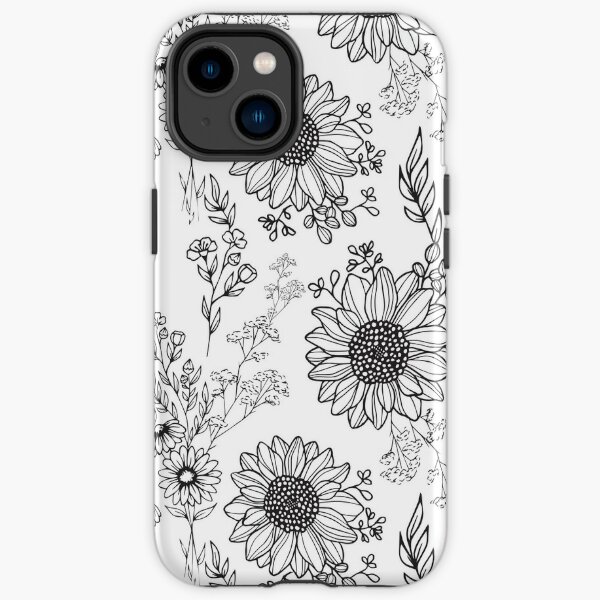 Hand Drawn Sunflower Daisy Pattern iPhone Tough Case