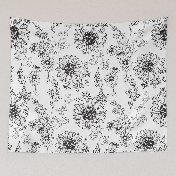 Item preview, Hand Drawn Sunflower Daisy Pattern designed and sold by meghanmarie.