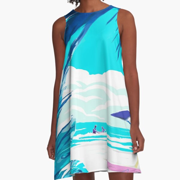 beach surf sun art  A-Line Dress