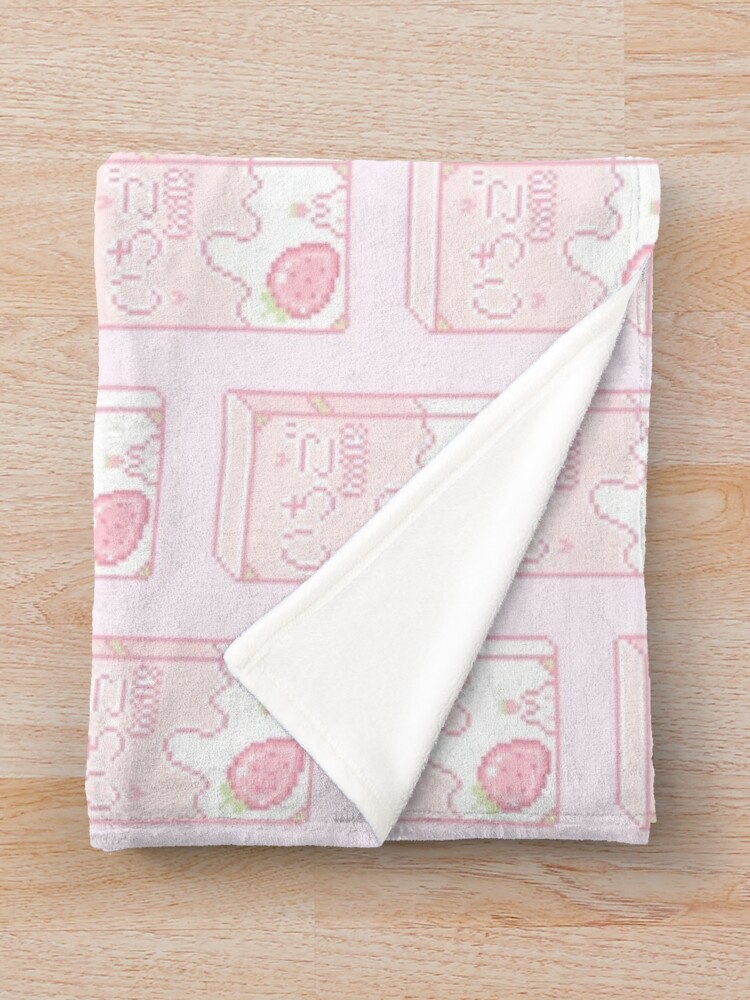 Download "Pixel Strawberry Milk" Throw Blanket by layar5 | Redbubble