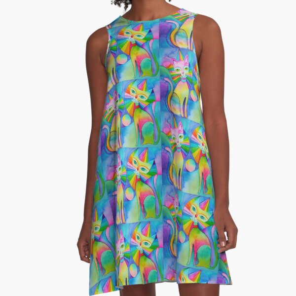 Rainbow Pussies A-Line Dress