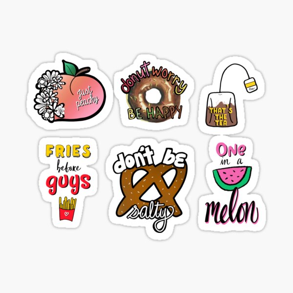 Many Design Choices FOOD RELATED PUN STICKER SET 