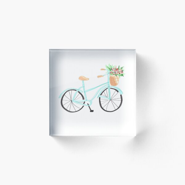 Baby Blue Bicycle Acrylic Block