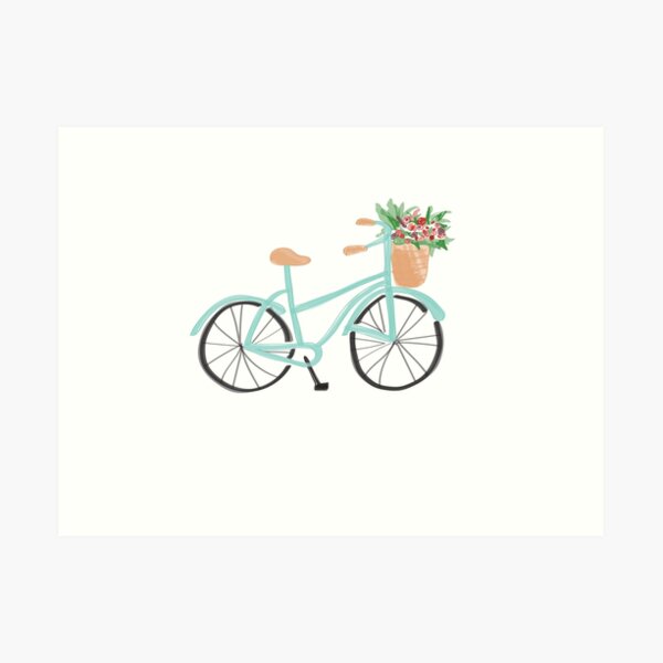 Baby Blue Bicycle Art Print