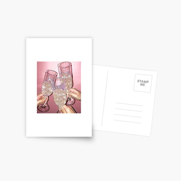 Sparkly Champagne Postcard