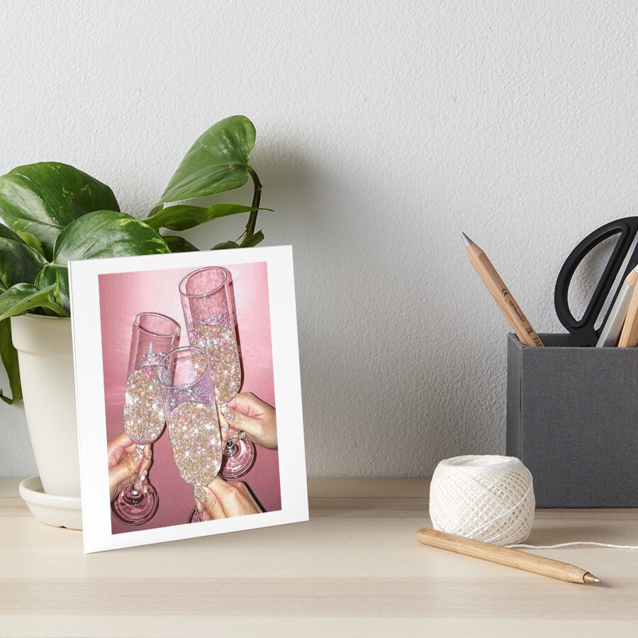 Sparkly Champagne Art Board Print
