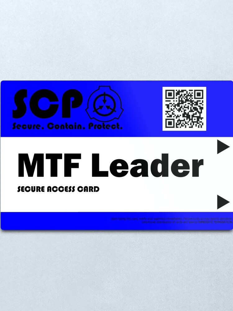 Scp Mtf Keycard Metal Print By Cptcookieman Redbubble