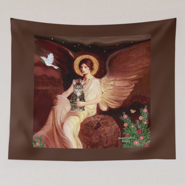 Item preview, Seated Angel (Thayer) - adapted to include a Brown Tabby Cat. designed and sold by JeanBFitzgerald.
