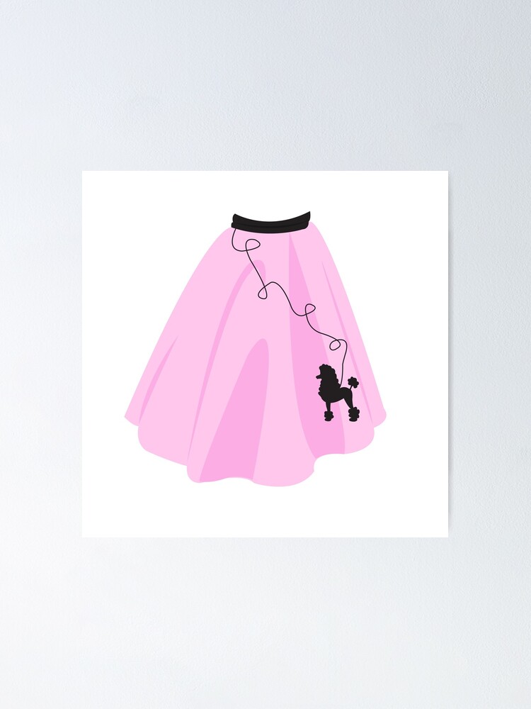 Girl in shop poodle skirt clipart