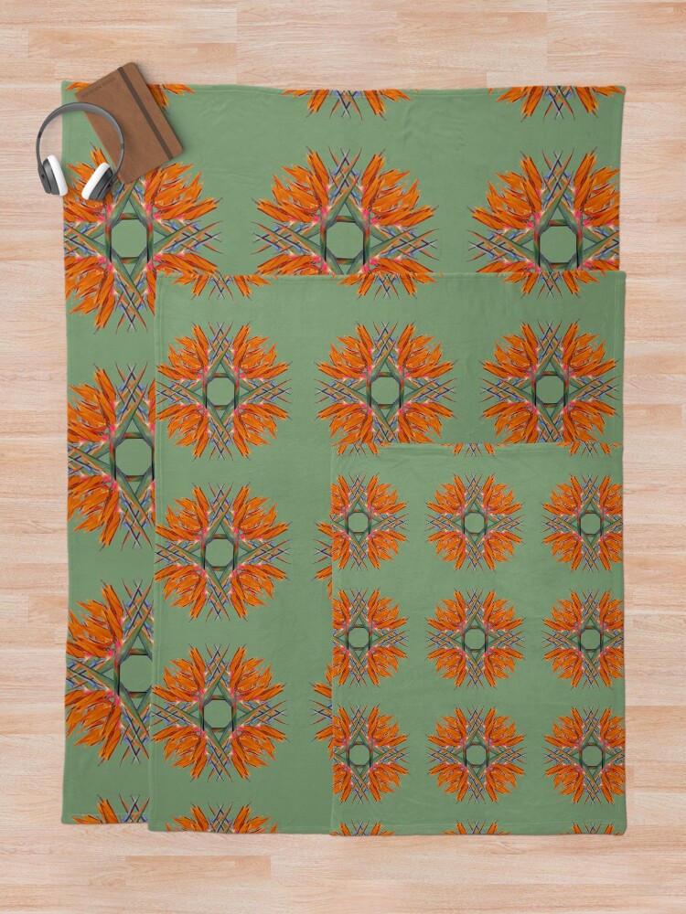 Alternate view of Bird of Paradise Flower Design for Duvets, tights, tops and bags Throw Blanket