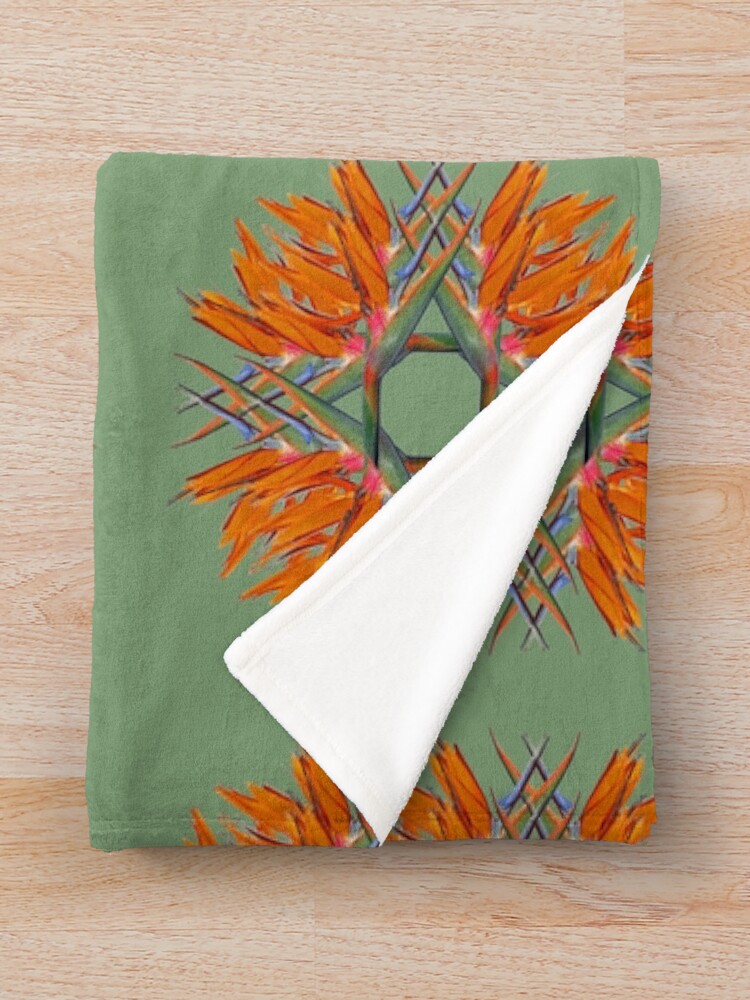 Alternate view of Bird of Paradise Flower Design for Duvets, tights, tops and bags Throw Blanket