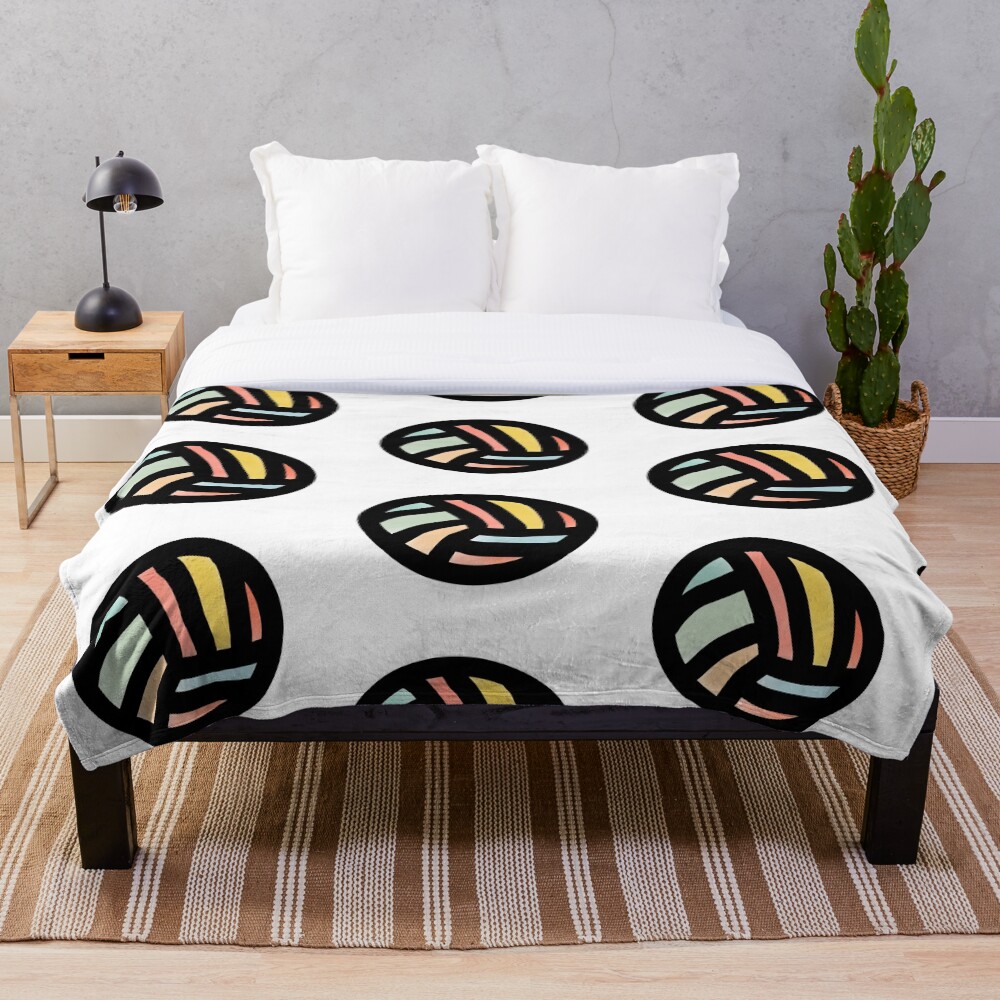 "colorful volleyball" Throw Blanket for Sale by rachichi99 Redbubble