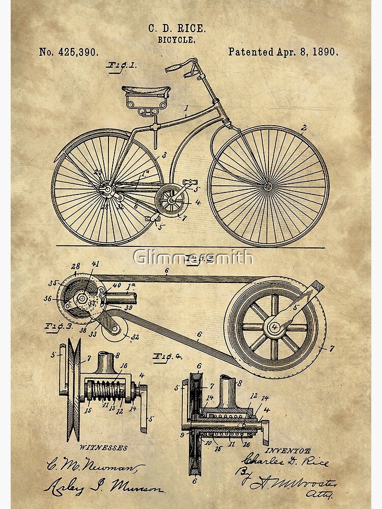 Vintage Bicycle Patent Lantern Lamp