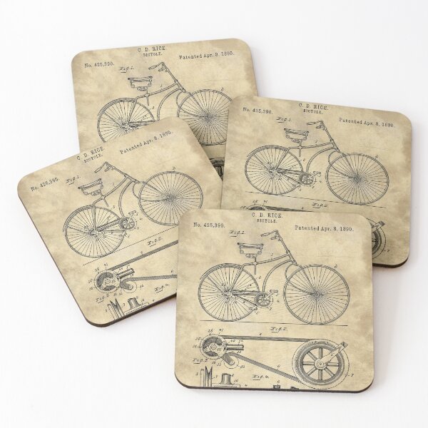 Item preview, Antique Bicycle Blueprint patent drawing plan, Industrial farmhouse designed and sold by Glimmersmith.