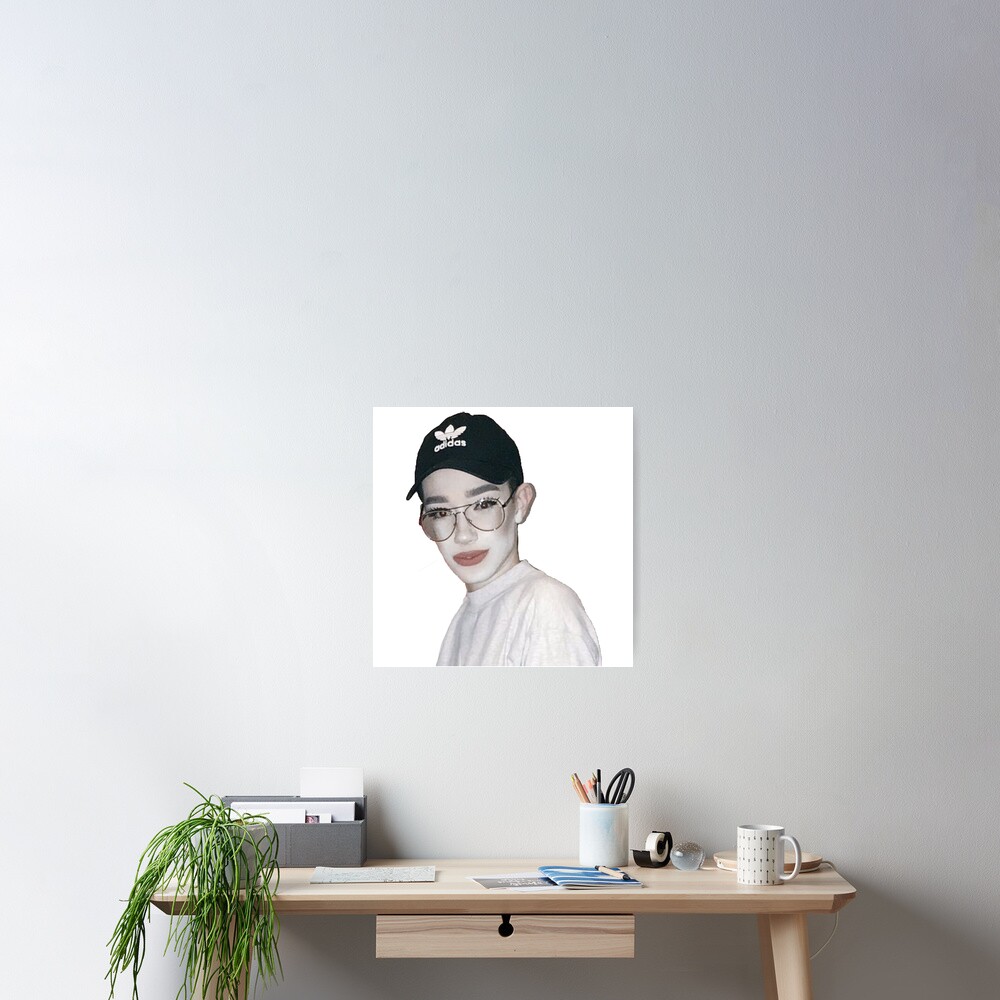 "James Charles White Face Meme" Poster for Sale by Redbubble