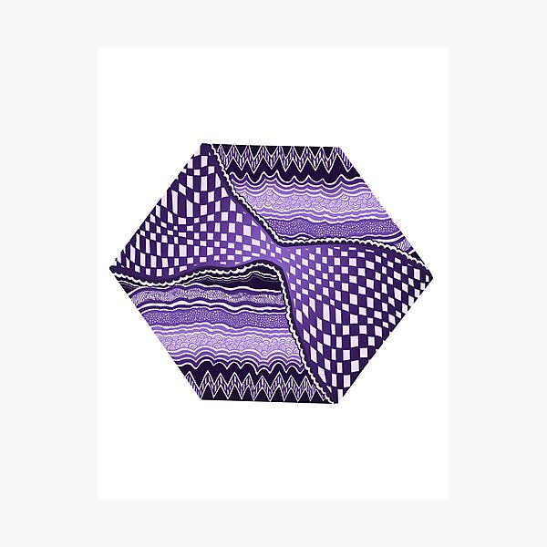 Purple Hexagon Photographic Print