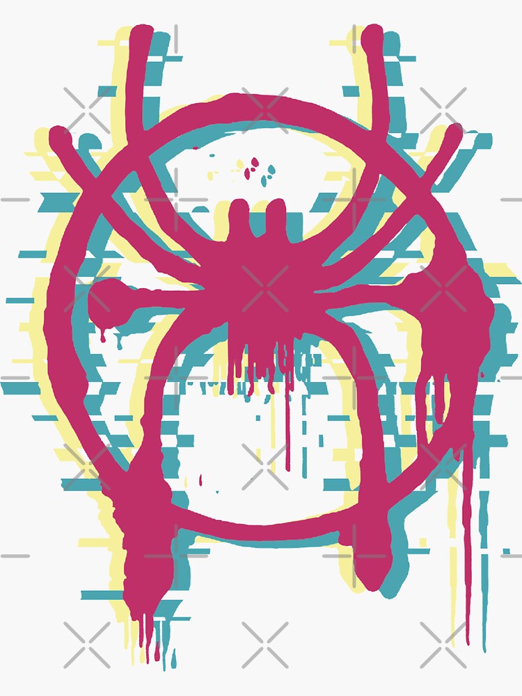 Into The Spider Verse Glitch Comic Colors Version Sticker For