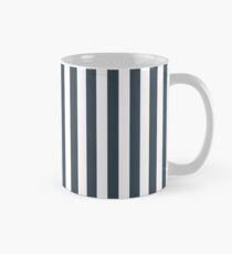 Charcoal Gray and White Vertical Stripes Classic Mug