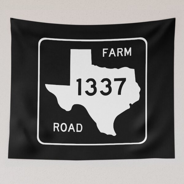 Item preview, HackSwag Texas "FM 1337" Farm Road Sign designed and sold by HackSwag.